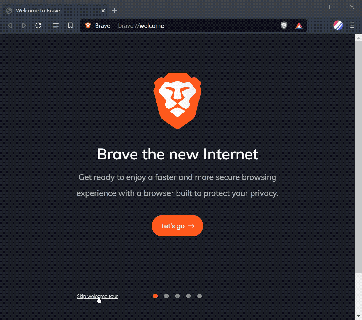 Screencast gif showing how an IPFS address triggers the infobar in Brave for enabling a full IPFS node.
