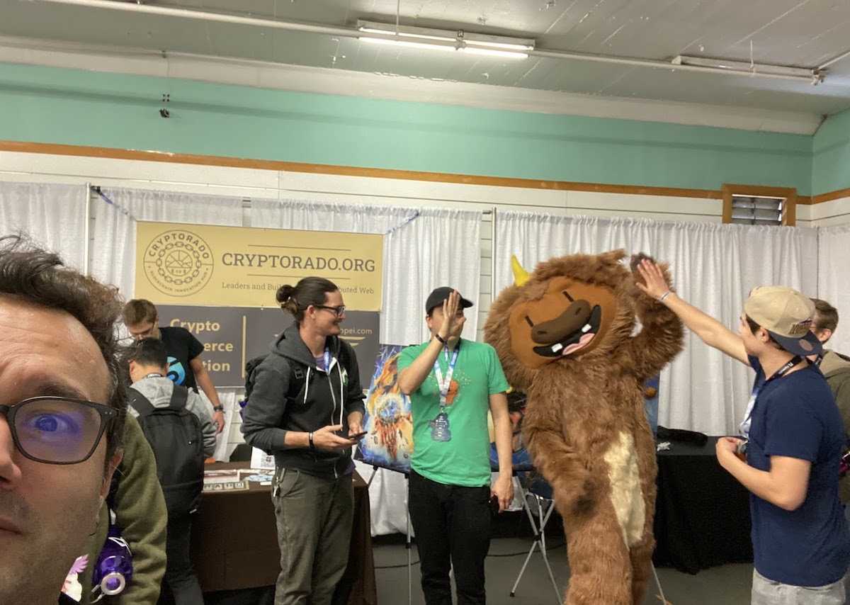 A wild Bufficorn appears at the IPFS Help Desk in 2020