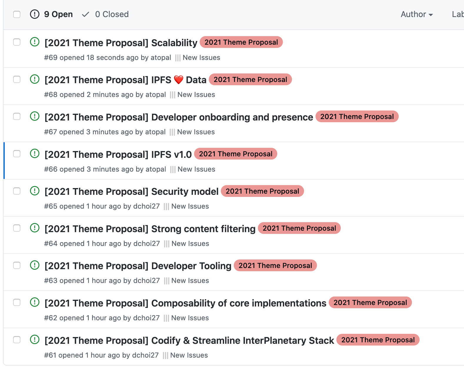 Proposals Screenshot